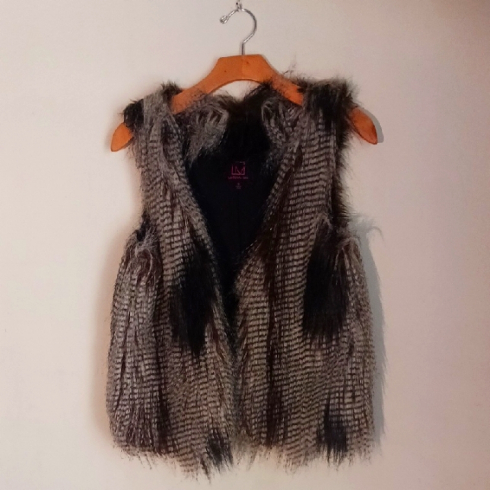 Material Girl Faux Long-haired Fur Vest